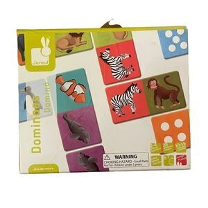 Janod Exotic Animal Dominos Educational Learning Fun Busy Family Game 3-7 yrs